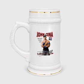 Кружка пивная с принтом John Cena Extreme Rules в Курске,  керамика (Материал выдерживает высокую температуру, стоит избегать резкого перепада температур) |  объем 630 мл | Тематика изображения на принте: джон сина