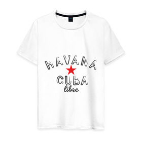 Мужская футболка хлопок с принтом Havana Cuba в Курске, 100% хлопок | прямой крой, круглый вырез горловины, длина до линии бедер, слегка спущенное плечо. | cuba | havana | гавана | куба | остров свободы