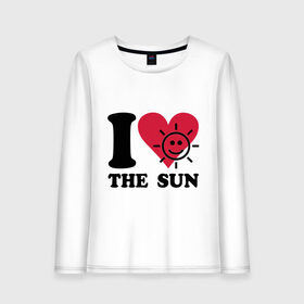 Женский лонгслив хлопок с принтом I love the sun - Я люблю солнце в Курске, 100% хлопок |  | i love | sun | небо | погода | светить | солнечный | солнце | солнышко | я люблю солнце