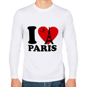 Мужской лонгслив хлопок с принтом Я люблю Париж в Курске, 100% хлопок |  | paris | париж | франция france | эйфелева башня | я люблю