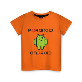 Детская футболка хлопок с принтом Paranoid android в Курске, 100% хлопок | круглый вырез горловины, полуприлегающий силуэт, длина до линии бедер | paranoid android | админу | андроид | параноик | прикольные