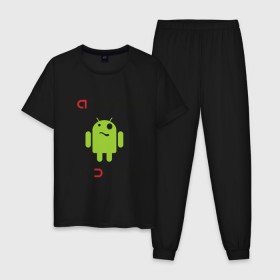 Мужская пижама хлопок с принтом Paranoid android в Курске, 100% хлопок | брюки и футболка прямого кроя, без карманов, на брюках мягкая резинка на поясе и по низу штанин
 | paranoid android | админу | андроид | параноик | прикольные