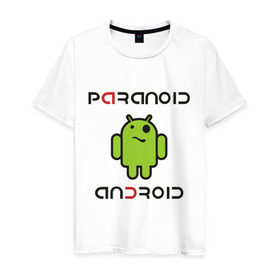 Мужская футболка хлопок с принтом Paranoid android в Курске, 100% хлопок | прямой крой, круглый вырез горловины, длина до линии бедер, слегка спущенное плечо. | paranoid android | админу | андроид | параноик | прикольные