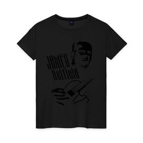 Женская футболка хлопок с принтом Metallica (Джеймс Хэтфилд) в Курске, 100% хлопок | прямой крой, круглый вырез горловины, длина до линии бедер, слегка спущенное плечо | металлика
