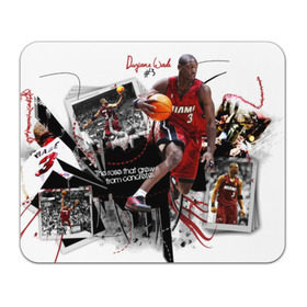 Коврик прямоугольный с принтом Miami Heat - Dwayne Wade в Курске, натуральный каучук | размер 230 х 185 мм; запечатка лицевой стороны | basketball | dwayne wade | miami heat | баскет | баскетбол | баскетбольный мяч | миами хэт
