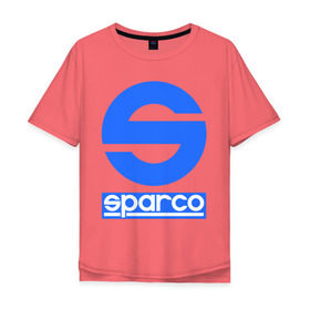 Мужская футболка хлопок Oversize с принтом Sparco (Спарко) в Курске, 100% хлопок | свободный крой, круглый ворот, “спинка” длиннее передней части | sparco | автотюнинг | спарко | тюнинг