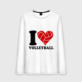 Мужской лонгслив хлопок с принтом I love volleyball - Я люблю волейбол в Курске, 100% хлопок |  | волейбол