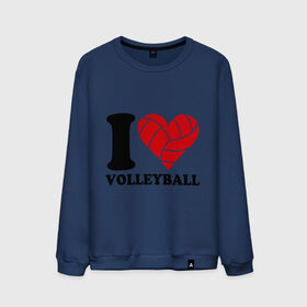 Мужской свитшот хлопок с принтом I love volleyball - Я люблю волейбол в Курске, 100% хлопок |  | волейбол