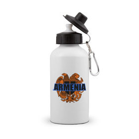 Бутылка спортивная с принтом Армения в Курске, металл | емкость — 500 мл, в комплекте две пластиковые крышки и карабин для крепления | armenia | армянин | герб армении