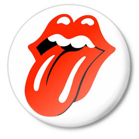 Значок с принтом The Rolling Stones (2) в Курске,  металл | круглая форма, металлическая застежка в виде булавки | Тематика изображения на принте: rolling stones