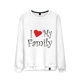 Мужской свитшот хлопок с принтом I Love My Family в Курске, 100% хлопок |  | family | i love | дети | ребенок | родители | родные | родственники | семья | я люблю семью