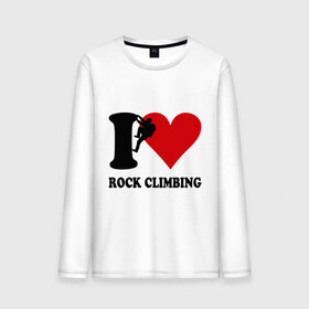 Мужской лонгслив хлопок с принтом I love rock climbing - Я люблю скалолазание в Курске, 100% хлопок |  | i love | rock climbing | скалолазание | я люблю