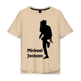 Мужская футболка хлопок Oversize с принтом Michael Jackson (15) в Курске, 100% хлопок | свободный крой, круглый ворот, “спинка” длиннее передней части | Тематика изображения на принте: michael jackson | pop | король | легенда | майкл джексон | поп | силуэт