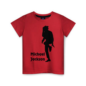 Детская футболка хлопок с принтом Michael Jackson (15) в Курске, 100% хлопок | круглый вырез горловины, полуприлегающий силуэт, длина до линии бедер | michael jackson | pop | король | легенда | майкл джексон | поп | силуэт