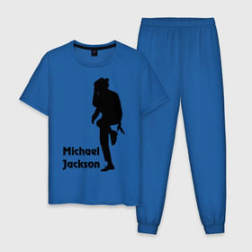 Мужская пижама хлопок с принтом Michael Jackson (15) в Курске, 100% хлопок | брюки и футболка прямого кроя, без карманов, на брюках мягкая резинка на поясе и по низу штанин
 | michael jackson | pop | король | легенда | майкл джексон | поп | силуэт
