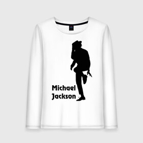 Женский лонгслив хлопок с принтом Michael Jackson (15) в Курске, 100% хлопок |  | michael jackson | pop | король | легенда | майкл джексон | поп | силуэт