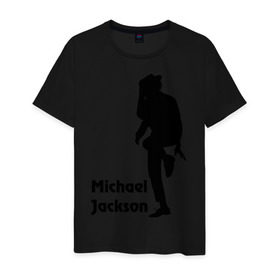 Мужская футболка хлопок с принтом Michael Jackson (15) в Курске, 100% хлопок | прямой крой, круглый вырез горловины, длина до линии бедер, слегка спущенное плечо. | michael jackson | pop | король | легенда | майкл джексон | поп | силуэт