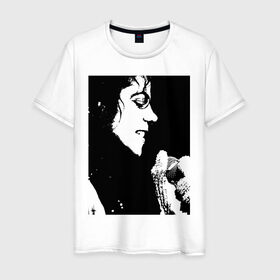 Мужская футболка хлопок с принтом Michael Jackson (14) в Курске, 100% хлопок | прямой крой, круглый вырез горловины, длина до линии бедер, слегка спущенное плечо. | michael jackson | pop | король | легенда | майкл джексон | майкл джексонпортрет | поп