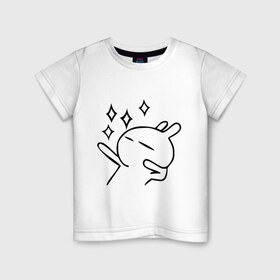 Детская футболка хлопок с принтом Disco rabbit в Курске, 100% хлопок | круглый вырез горловины, полуприлегающий силуэт, длина до линии бедер | Тематика изображения на принте: disco rabbit | диско кролик | дискотека | кролик