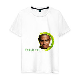 Мужская футболка хлопок с принтом Ronaldo (3) в Курске, 100% хлопок | прямой крой, круглый вырез горловины, длина до линии бедер, слегка спущенное плечо. | football | рональдо | футбол | футболист | чемпионат мира