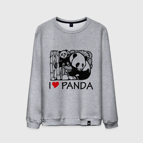 Мужской свитшот хлопок с принтом I love panda в Курске, 100% хлопок |  | панда