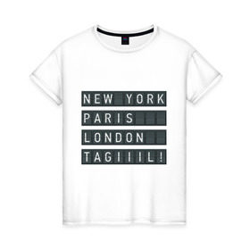 Женская футболка хлопок с принтом New York - Тагил в Курске, 100% хлопок | прямой крой, круглый вырез горловины, длина до линии бедер, слегка спущенное плечо | tnt | наша russia | наша раша | тагил | тнт