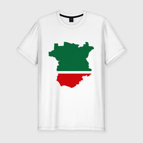 Мужская футболка премиум с принтом Чечня (Chechnya) в Курске, 92% хлопок, 8% лайкра | приталенный силуэт, круглый вырез ворота, длина до линии бедра, короткий рукав | кавказ | карта | чеченец | чеченский | чеченцы | чечня | чичня