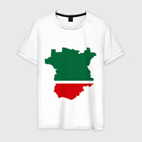 Мужская футболка хлопок с принтом Чечня (Chechnya) в Курске, 100% хлопок | прямой крой, круглый вырез горловины, длина до линии бедер, слегка спущенное плечо. | кавказ | карта | чеченец | чеченский | чеченцы | чечня | чичня