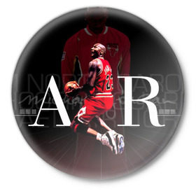 Значок с принтом Michael Jordan в Курске,  металл | круглая форма, металлическая застежка в виде булавки | basket | basketball | michael jordan | баскет | баскетбол | майкл джордан