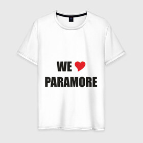 Мужская футболка хлопок с принтом Paramore в Курске, 100% хлопок | прямой крой, круглый вырез горловины, длина до линии бедер, слегка спущенное плечо. | Тематика изображения на принте: paramore | rock | we love | параморе | рок | сердце