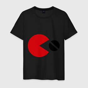 Мужская футболка хлопок с принтом Pacman (2) в Курске, 100% хлопок | прямой крой, круглый вырез горловины, длина до линии бедер, слегка спущенное плечо. | pack man | packman | денди | игры на денди | пакман
