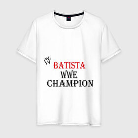 Мужская футболка хлопок с принтом WWE Batista в Курске, 100% хлопок | прямой крой, круглый вырез горловины, длина до линии бедер, слегка спущенное плечо. | batista | m 1 | m1 | wwe | wwe raw | батишта | бои без правил | м 1 | м1 | реслинг | рестлинг