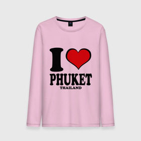 Мужской лонгслив хлопок с принтом I love Phuket в Курске, 100% хлопок |  | Тематика изображения на принте: слон