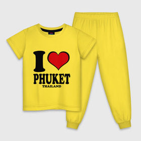 Детская пижама хлопок с принтом I love Phuket в Курске, 100% хлопок |  брюки и футболка прямого кроя, без карманов, на брюках мягкая резинка на поясе и по низу штанин
 | слон