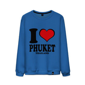 Мужской свитшот хлопок с принтом I love Phuket в Курске, 100% хлопок |  | Тематика изображения на принте: слон
