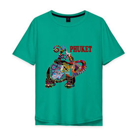 Мужская футболка хлопок Oversize с принтом Phuket (4) в Курске, 100% хлопок | свободный крой, круглый ворот, “спинка” длиннее передней части | Тематика изображения на принте: слон