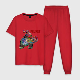 Мужская пижама хлопок с принтом Phuket (4) в Курске, 100% хлопок | брюки и футболка прямого кроя, без карманов, на брюках мягкая резинка на поясе и по низу штанин
 | слон