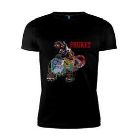 Мужская футболка премиум с принтом Phuket (4) в Курске, 92% хлопок, 8% лайкра | приталенный силуэт, круглый вырез ворота, длина до линии бедра, короткий рукав | слон