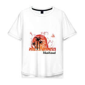 Мужская футболка хлопок Oversize с принтом Thailand в Курске, 100% хлопок | свободный крой, круглый ворот, “спинка” длиннее передней части | слон