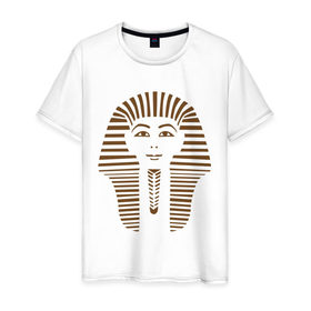 Мужская футболка хлопок с принтом Natural King в Курске, 100% хлопок | прямой крой, круглый вырез горловины, длина до линии бедер, слегка спущенное плечо. | egypt | египет | египетские пирамиды | желтое море | нил | пирамиды | фараон | хургада