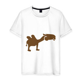 Мужская футболка хлопок с принтом Navy camel в Курске, 100% хлопок | прямой крой, круглый вырез горловины, длина до линии бедер, слегка спущенное плечо. | camel | egyptian | navy camel | верблюд | египет | каир | кэмл | тур в египет | туризм