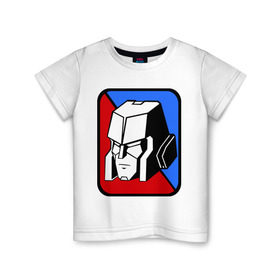 Детская футболка хлопок с принтом Мегатрон (2) в Курске, 100% хлопок | круглый вырез горловины, полуприлегающий силуэт, длина до линии бедер | transformers | мегатрон | трансформеры