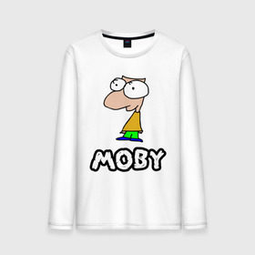 Мужской лонгслив хлопок с принтом Moby в Курске, 100% хлопок |  | dj | moby | диджей | певцы | прикольные