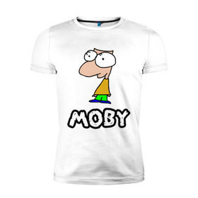 Мужская футболка премиум с принтом Moby в Курске, 92% хлопок, 8% лайкра | приталенный силуэт, круглый вырез ворота, длина до линии бедра, короткий рукав | dj | moby | диджей | певцы | прикольные