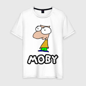 Мужская футболка хлопок с принтом Moby в Курске, 100% хлопок | прямой крой, круглый вырез горловины, длина до линии бедер, слегка спущенное плечо. | Тематика изображения на принте: dj | moby | диджей | певцы | прикольные