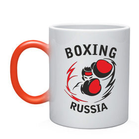 Кружка хамелеон с принтом Boxing russia forever в Курске, керамика | меняет цвет при нагревании, емкость 330 мл | boxing | boxing russia forever | бокс | боксер | кик бокс | кикбокс | русский бокс