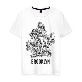 Мужская футболка хлопок с принтом Brooklyn в Курске, 100% хлопок | прямой крой, круглый вырез горловины, длина до линии бедер, слегка спущенное плечо. | gangsta | gansta | hip | hip hop | hop | rap | бруклин | рэп | хип | хип хоп | хипхоп | хоп