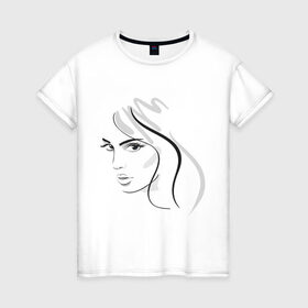 Женская футболка хлопок с принтом Загадочный взгляд в Курске, 100% хлопок | прямой крой, круглый вырез горловины, длина до линии бедер, слегка спущенное плечо | взгляд | глаза | девушка | загадка | загадочный | лицо | смотреть