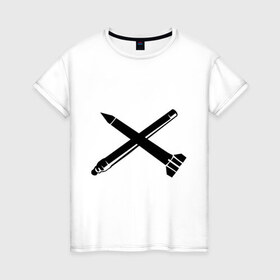 Женская футболка хлопок с принтом Зенитно ракетных войск в Курске, 100% хлопок | прямой крой, круглый вырез горловины, длина до линии бедер, слегка спущенное плечо | 