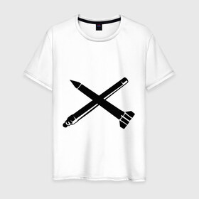 Мужская футболка хлопок с принтом Зенитно ракетных войск в Курске, 100% хлопок | прямой крой, круглый вырез горловины, длина до линии бедер, слегка спущенное плечо. | 